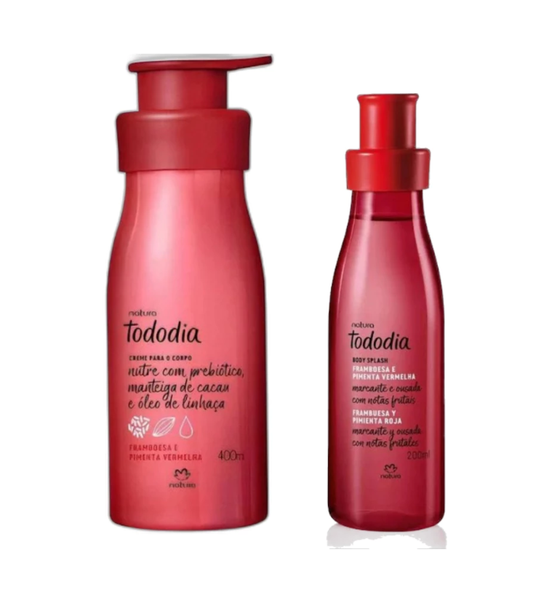 Kit Tododia Framboesa e Pimenta Vermelha (Creme Hidratante + Body Splash) - Natura