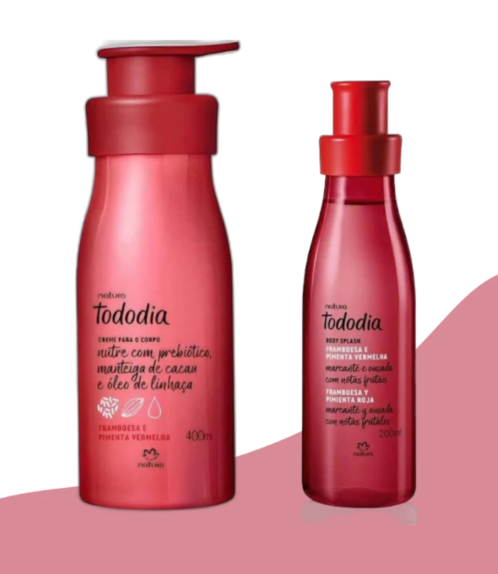 Kit Tododia Framboesa e Pimenta Vermelha (Creme Hidratante + Body Splash) - Natura