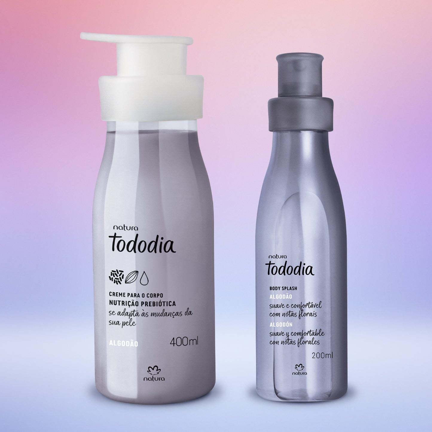 Kit Tododia Algodão (Creme Hidratante + Body Splash) - Natura