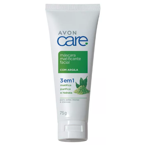 Máscara Facial Matificante com Argila 3 em 1 Avon Care 75g