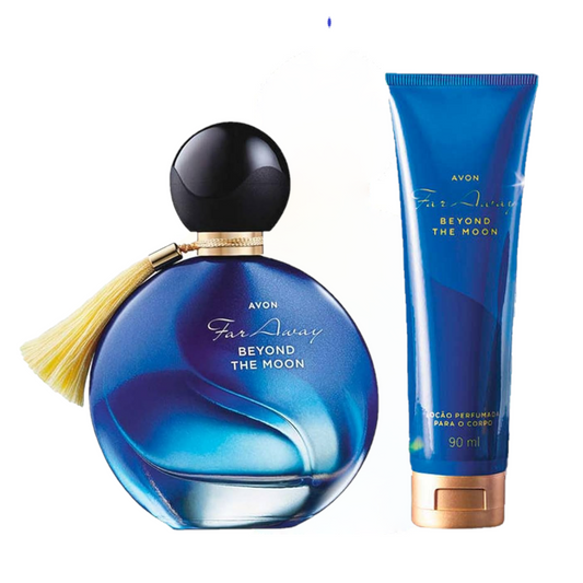 Presente Far Away Beyond the Moon Deo Parfum + Creme Hidratante 90ml Avon