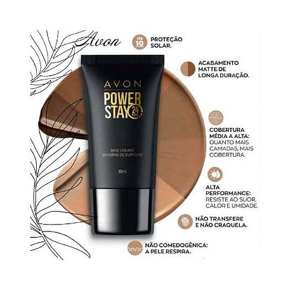 Base Líquida Power Stay Matte 24h 30ml Avon